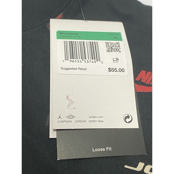 Air Jordan Loose Fit Jumpman Women's XL Art Logo Allover Print Tee Short Sleeve - Picture 4 of 8